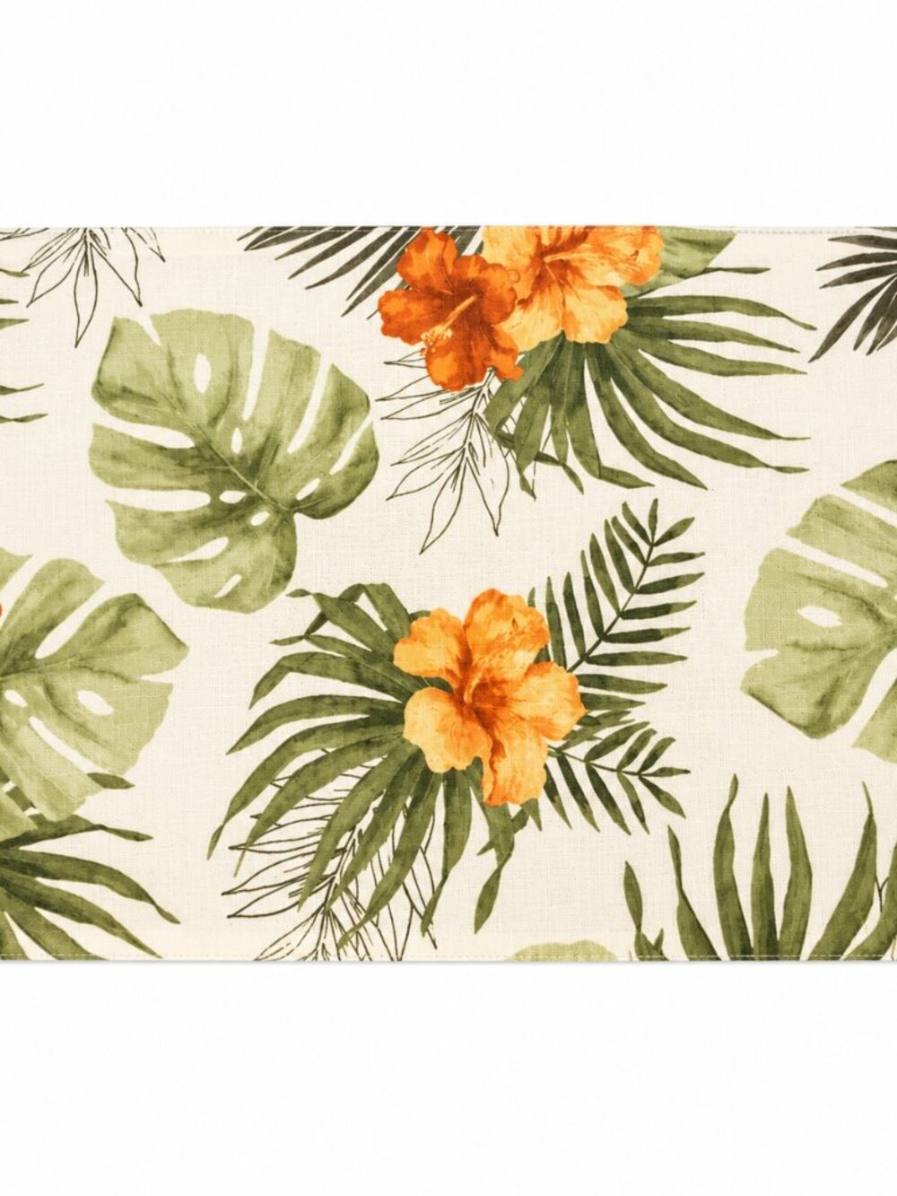 Palm Hibiscus Placemats Set of 4 Indoor Outdoor Beach Summer House Easy Care